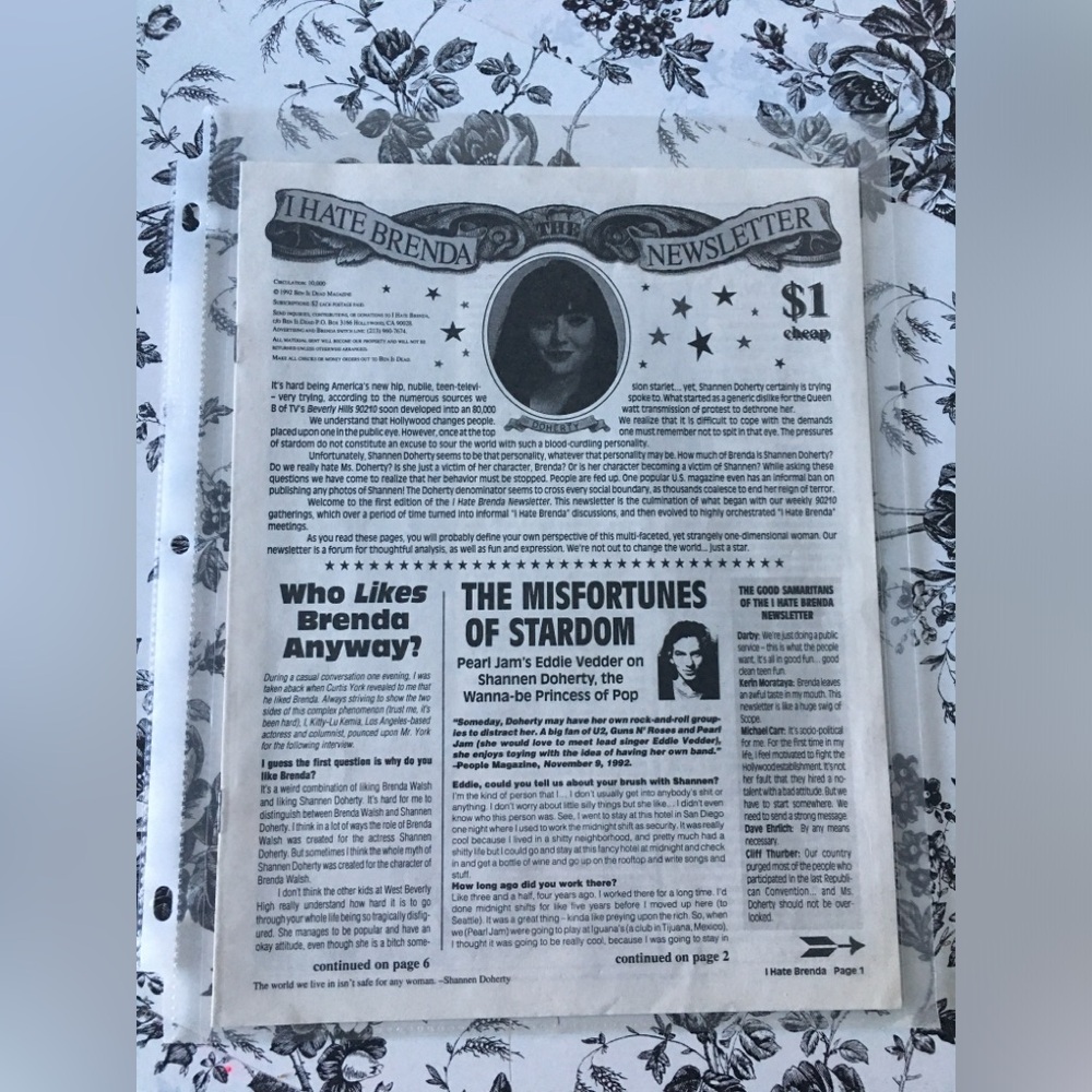 Vintage I Hate Brenda Newsletter 90s (1992)